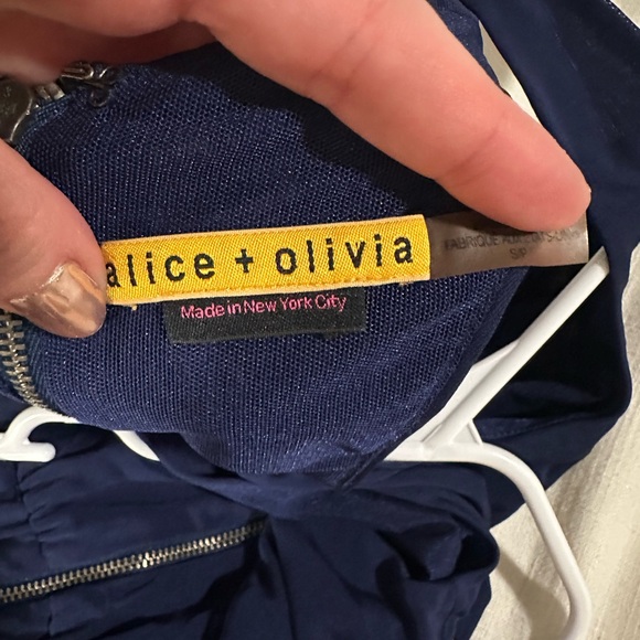 Alice + Olivia Sleeveless Jumpsuit Scoop Neck Womens Blue Size Small - Picture 5 of 6